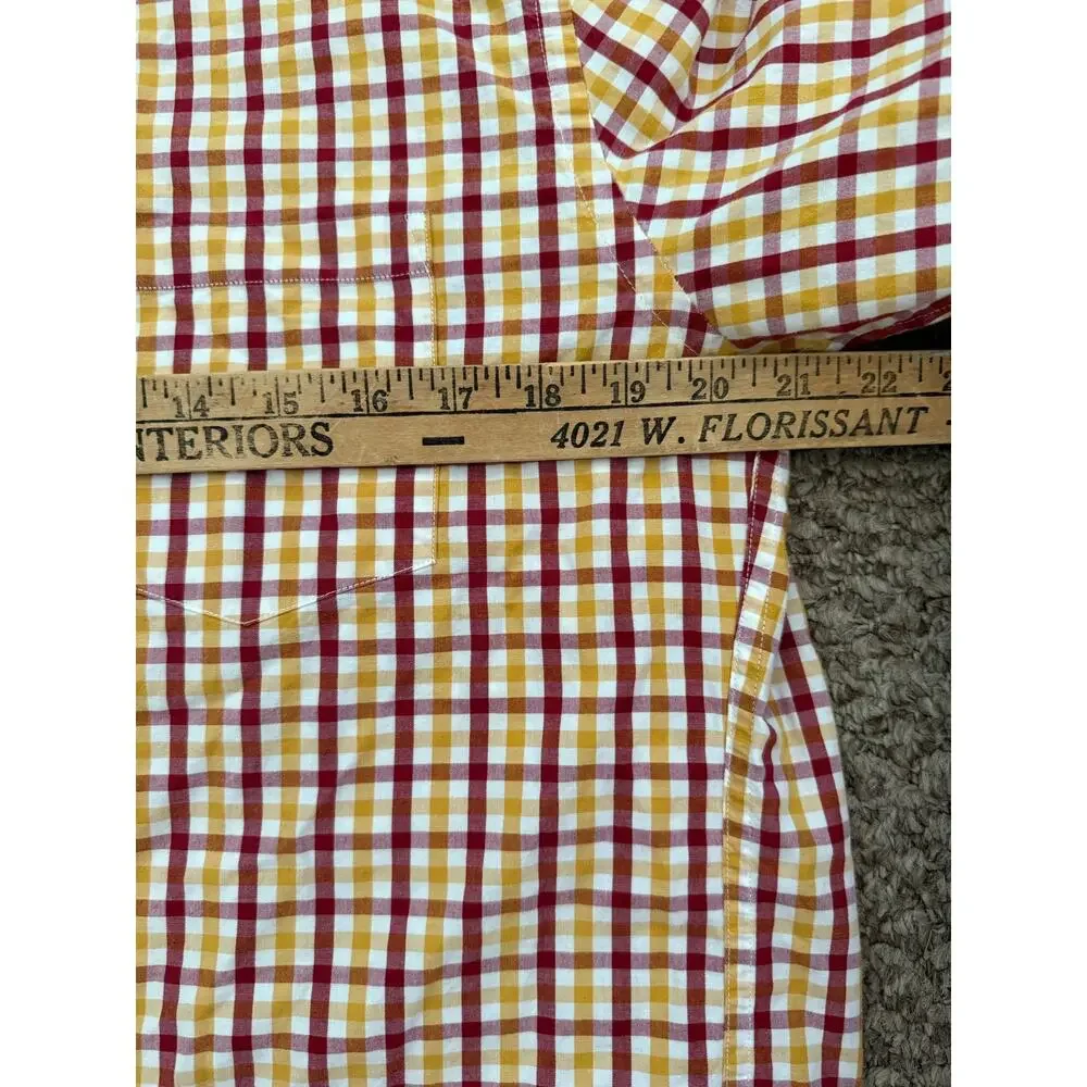 J. Crew | Men’s Yellow/Red/White Plaid 100% Cotton Woven Dress Shirt Preppy
